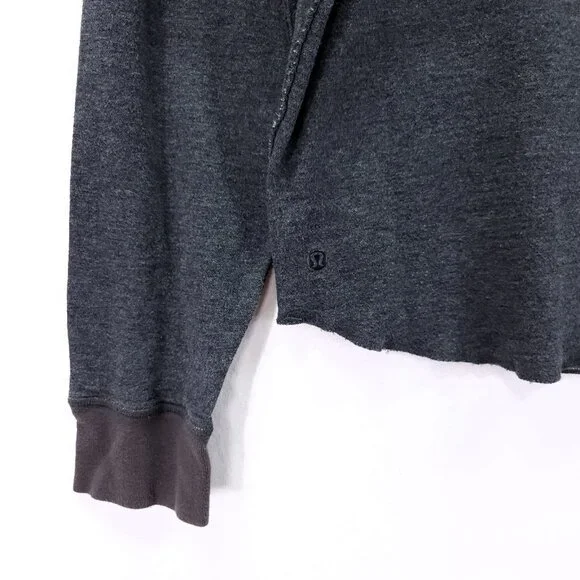 Lululemon Binary Long Sleeve Crew Shirt Men's Size Large Gray Reversible Striped - Picture 12 of 13